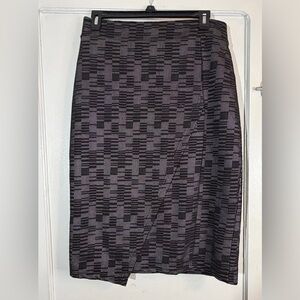 Anthropologie Black and Gray Geometric Pencil Skirt